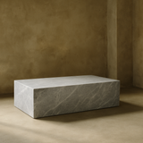 Dunleer Rectangle Marble Plinth Coffee Table